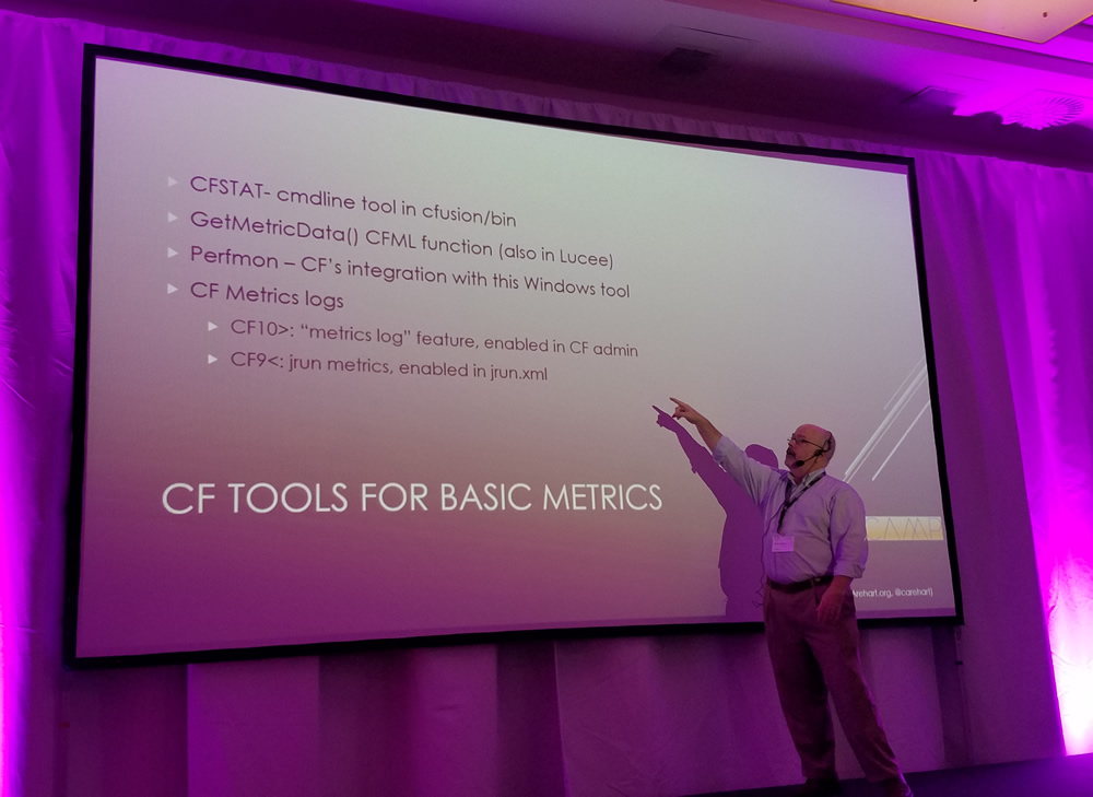 Charlie Arehart presenting at CFCamp 2019