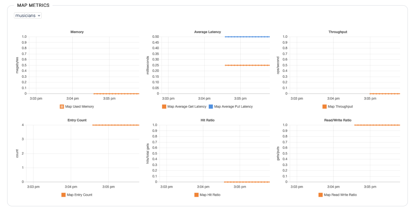 Hazelcast Dashboard metrics