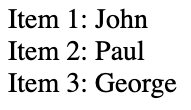 3 example items in a list.