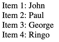 List example with 4 items.